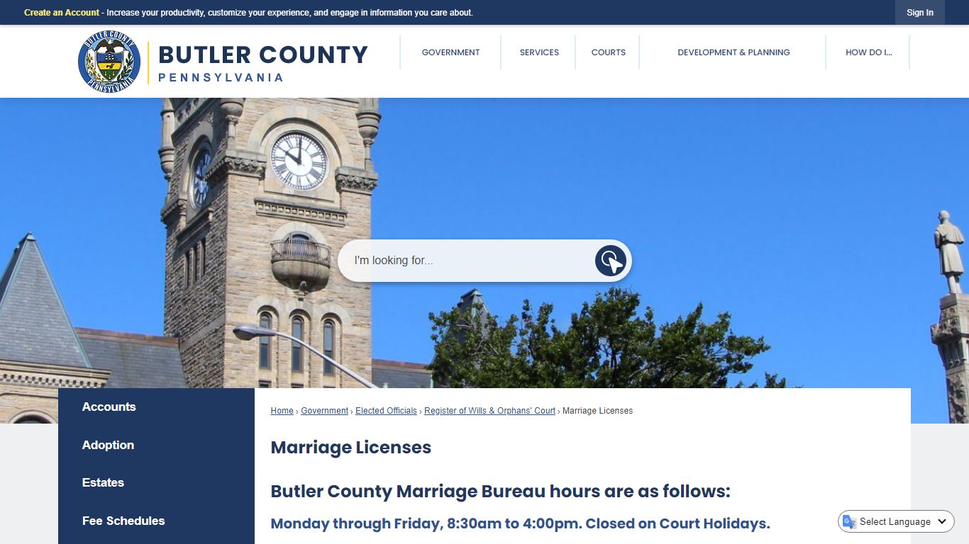 Marriage Licenses | Butler County, PA