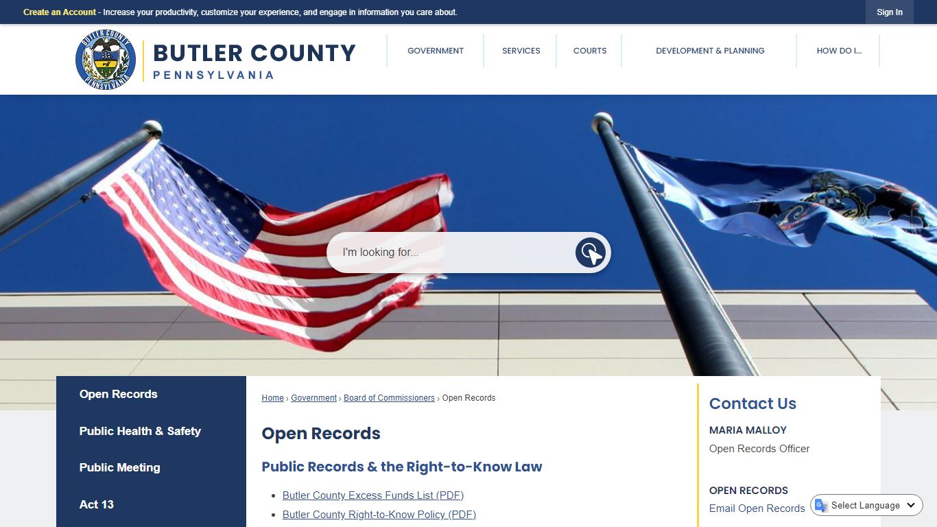 Open Records | Butler County, PA